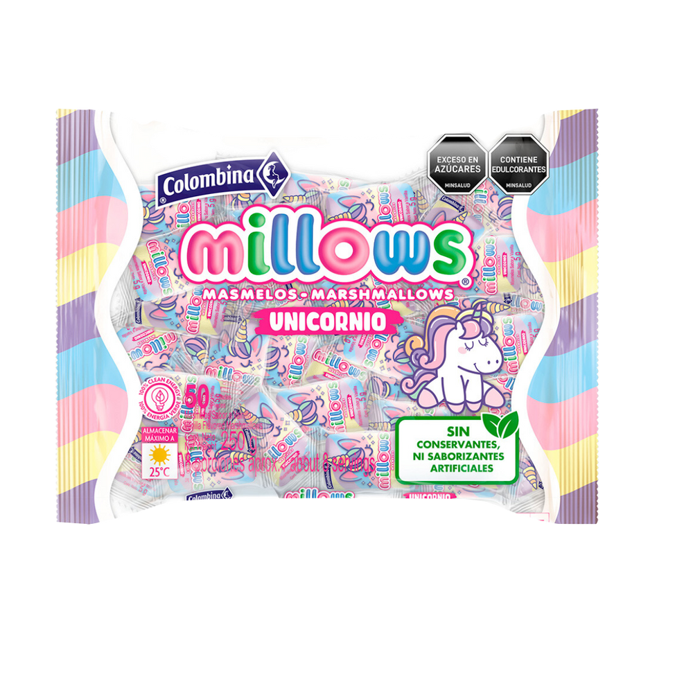 MELLOWS UNICORNIO CON ENVOLTURA X 50 UND