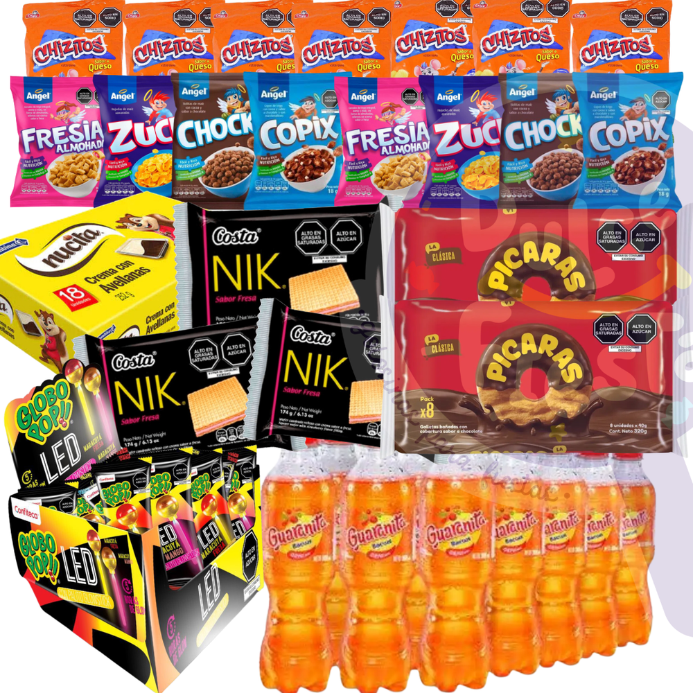 PACK BASICO CON GASEOSA PARA 15 NIÑOS
