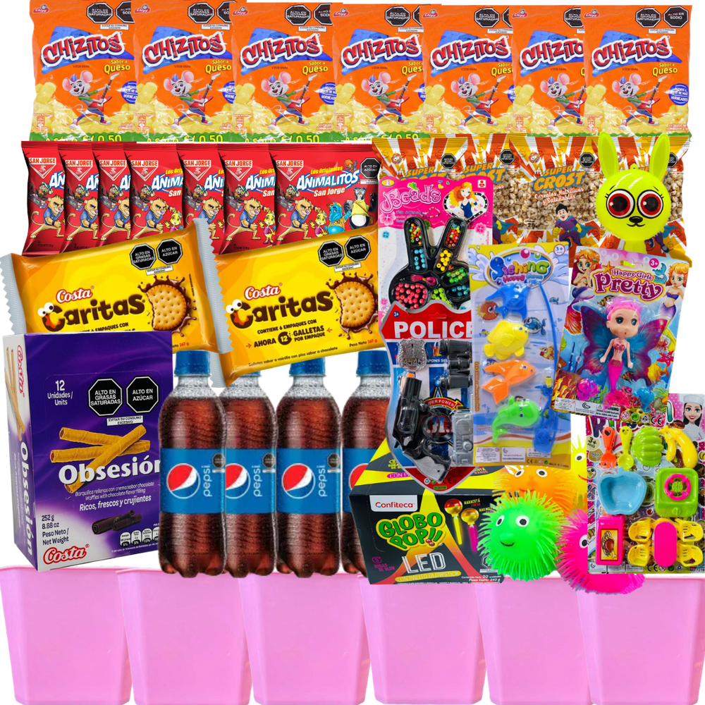 PACK BALDE CANCHERO + JUGUETES PARA 12 NIÑOS
