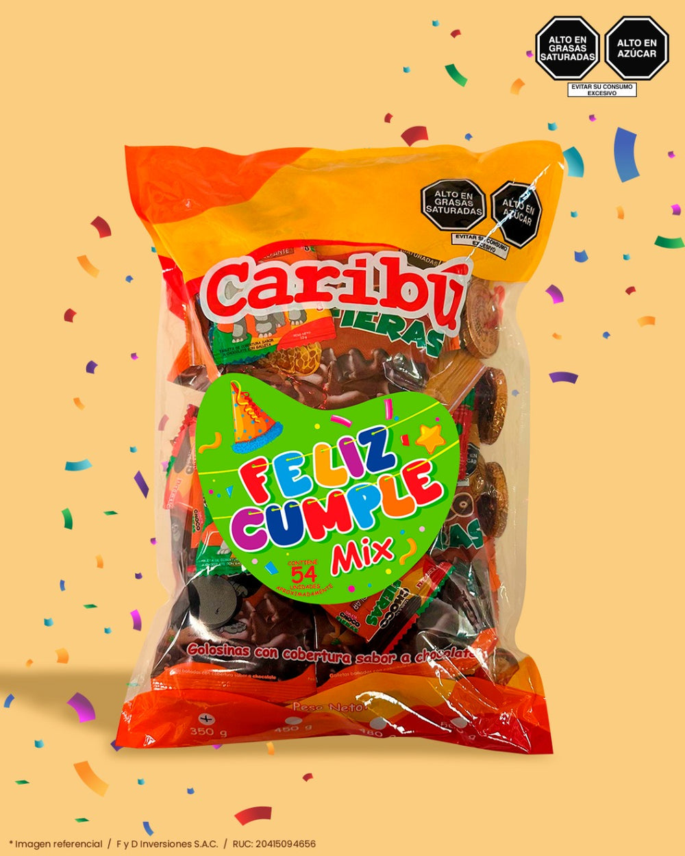 FELIZ CUMPLE CARIBU MIX 350 GR