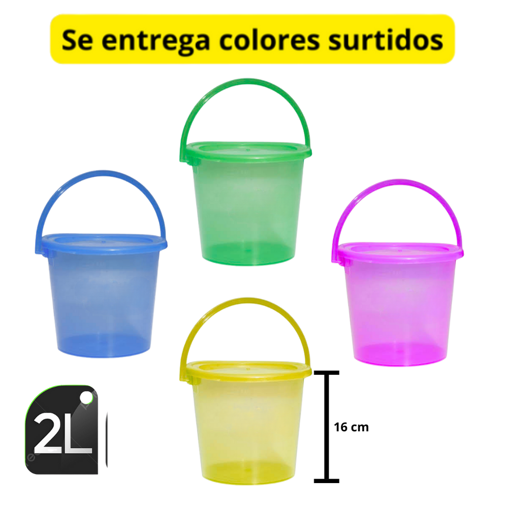 BALDECITOS DE 2 LITROS PARA GOLOSINAS TRANSPARENTE X UND