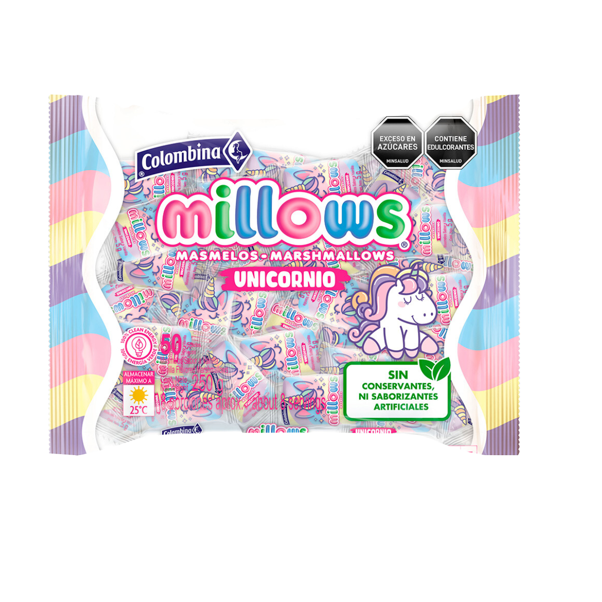 MELLOWS UNICORNIO CON ENVOLTURA X 50 UND