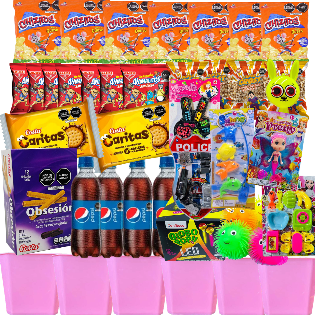 PACK BALDE CANCHERO + JUGUETES PARA 12 NIÑOS