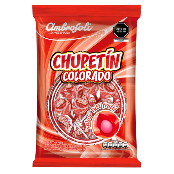 CHUPETÍN COLORADO TUTTI FRUTTI X 24 UND