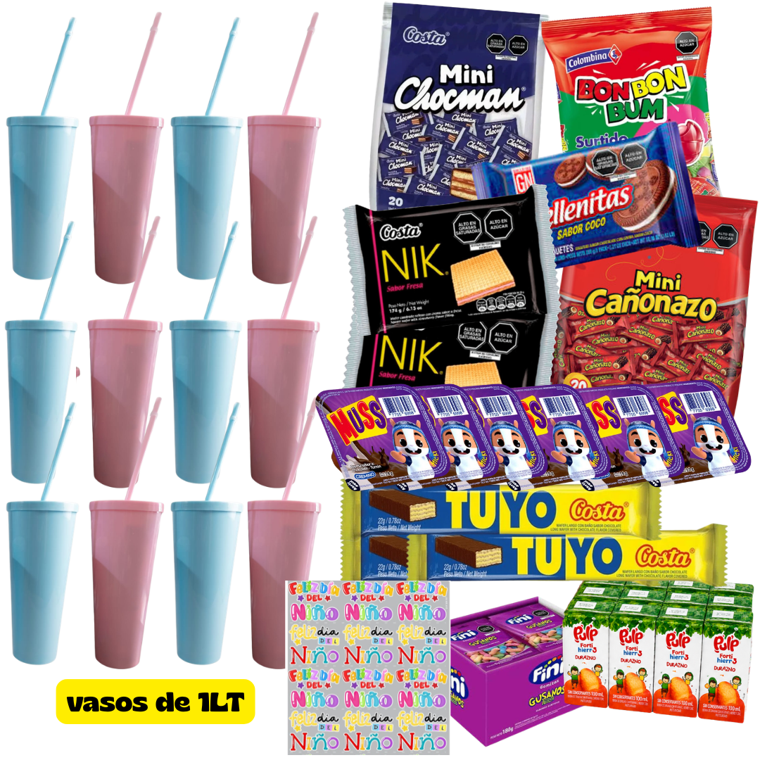 VASO TUMBLER 1LT DIA DEL NIÑO X DOCENA