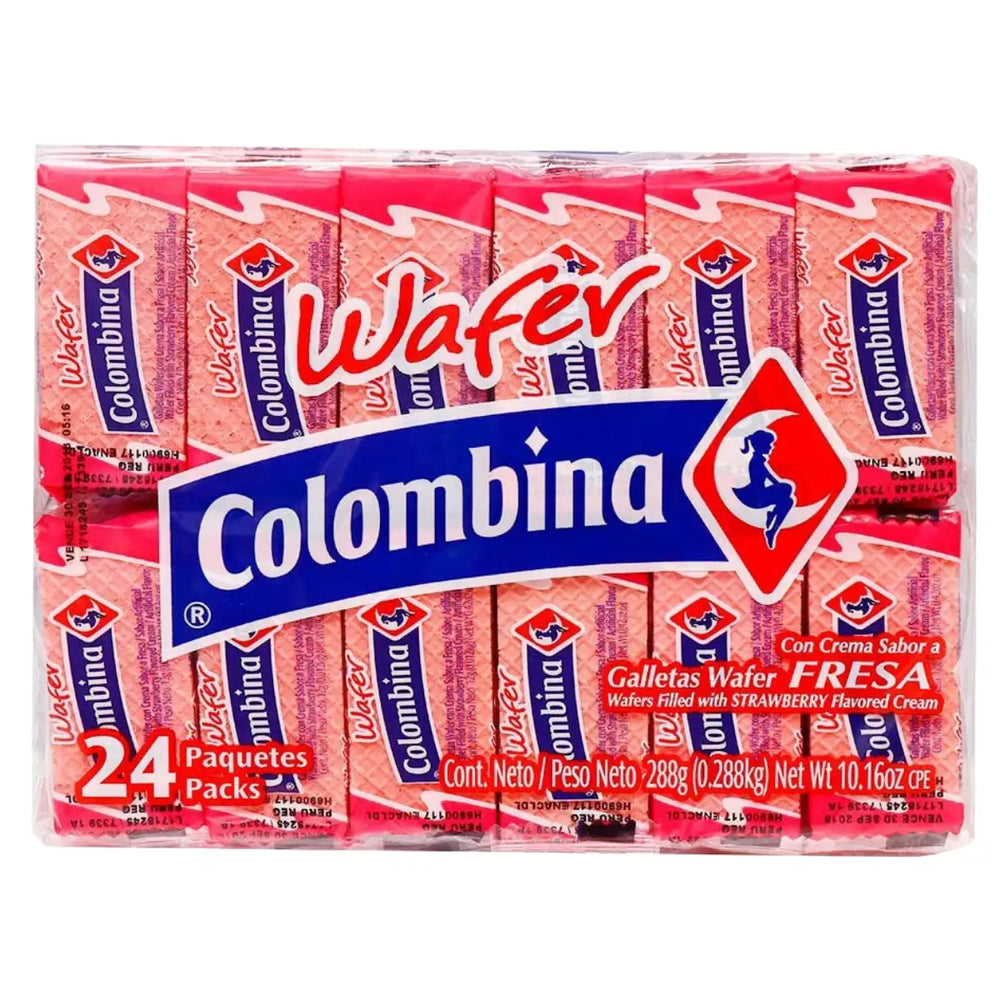MINI WAFER COLOMBINA FRESA X 24 UND