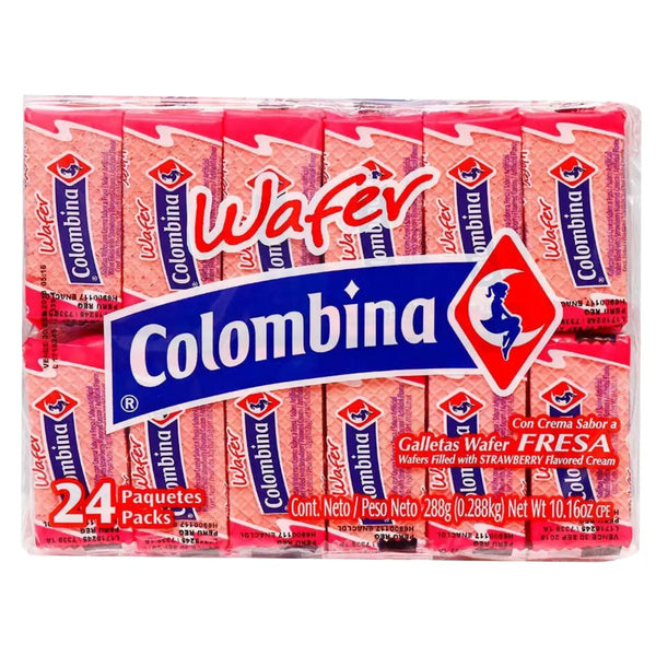 MINI WAFER COLOMBINA FRESA X 24 UND