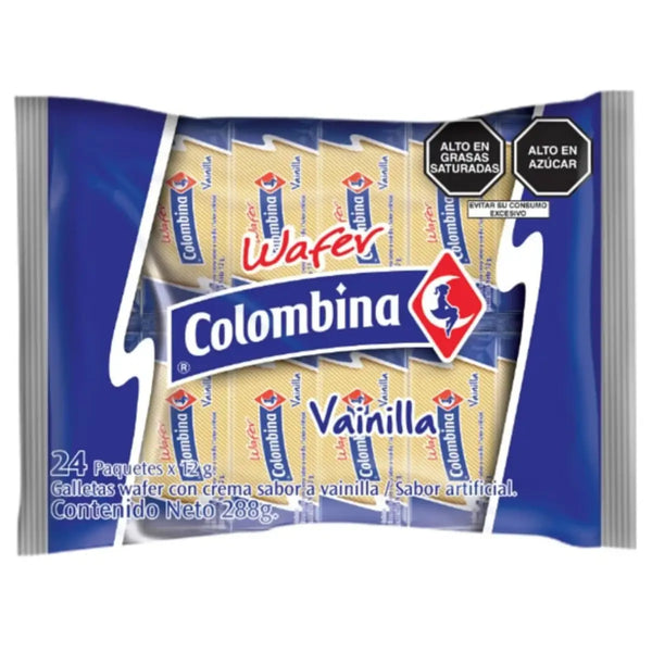 MINI WAFER COLOMBINA VAINILLA X 24 UND