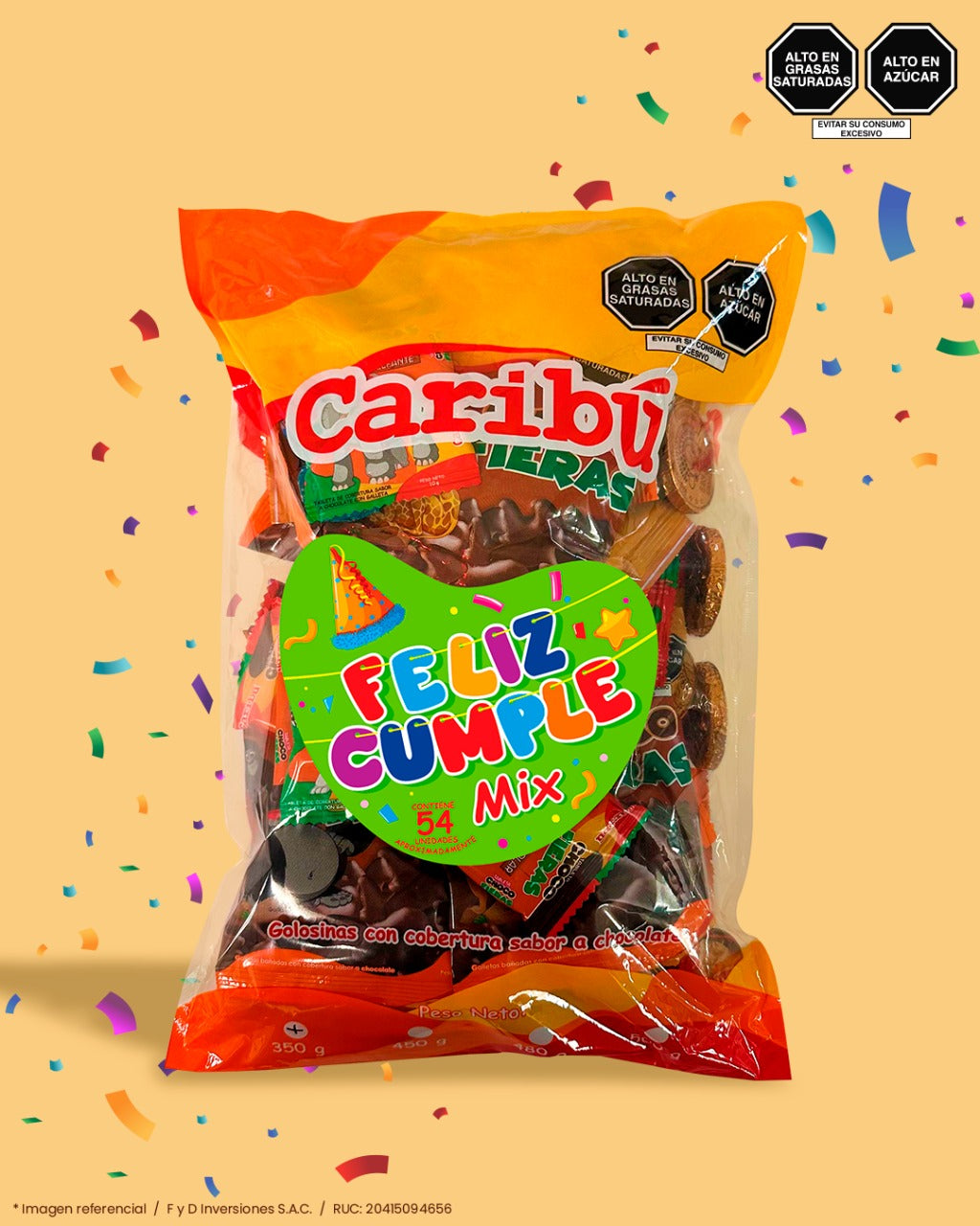 FELIZ CUMPLE CARIBU MIX 350 GR